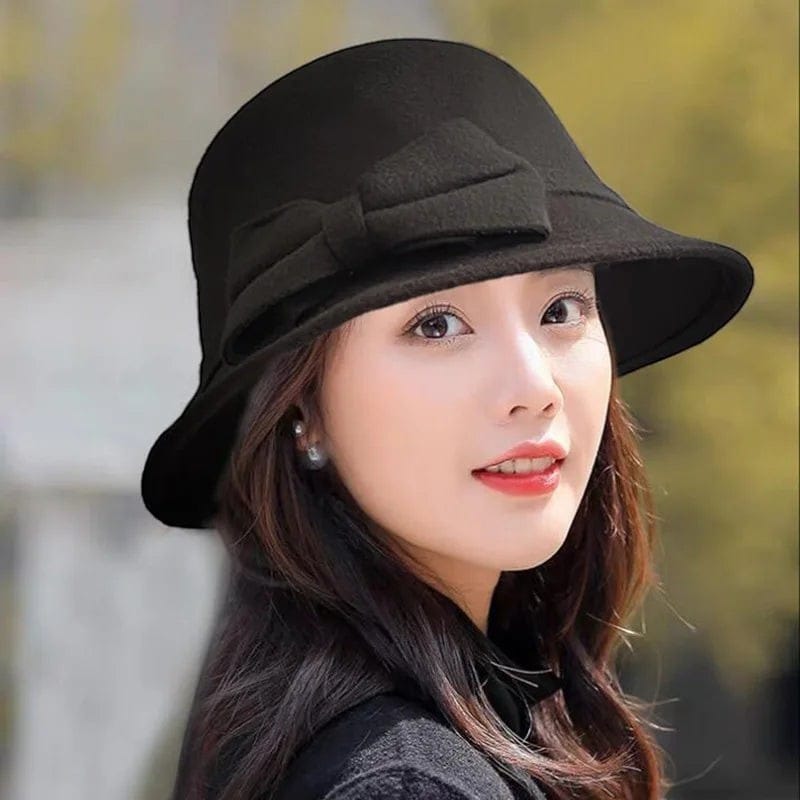 Le Comptoir du Chapeau Fedora Bowknot Feutre Femme Vintage