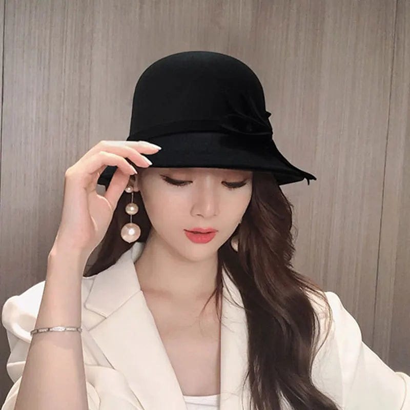 Le Comptoir du Chapeau Fedora Bowknot Feutre Femme Vintage