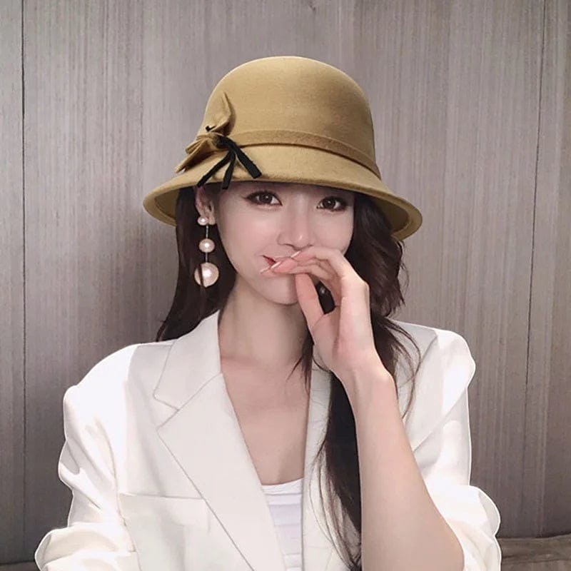 Le Comptoir du Chapeau Fedora Bowknot Feutre Femme Vintage