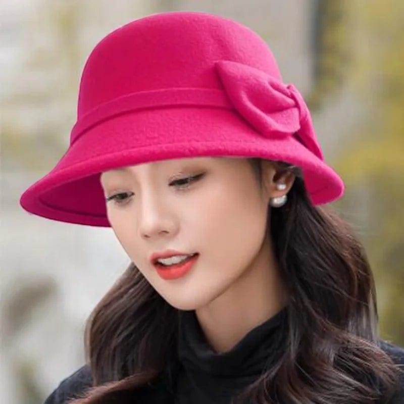 Le Comptoir du Chapeau Fedora Bowknot Feutre Femme Vintage