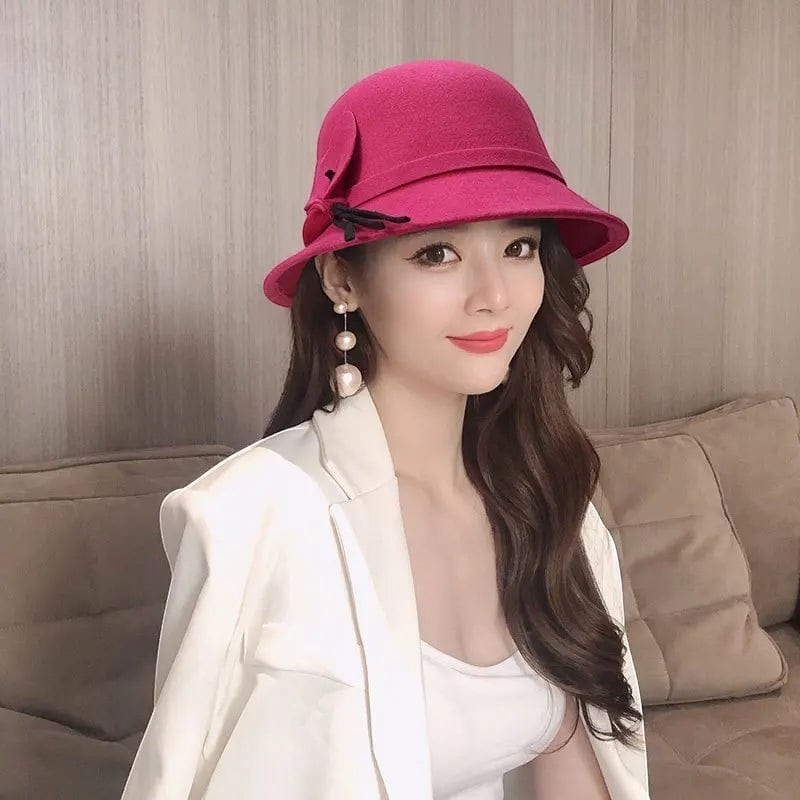 Le Comptoir du Chapeau Fedora Bowknot Feutre Femme Vintage