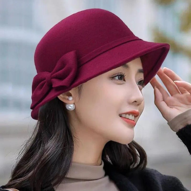 Le Comptoir du Chapeau Fedora Bowknot Feutre Femme Vintage