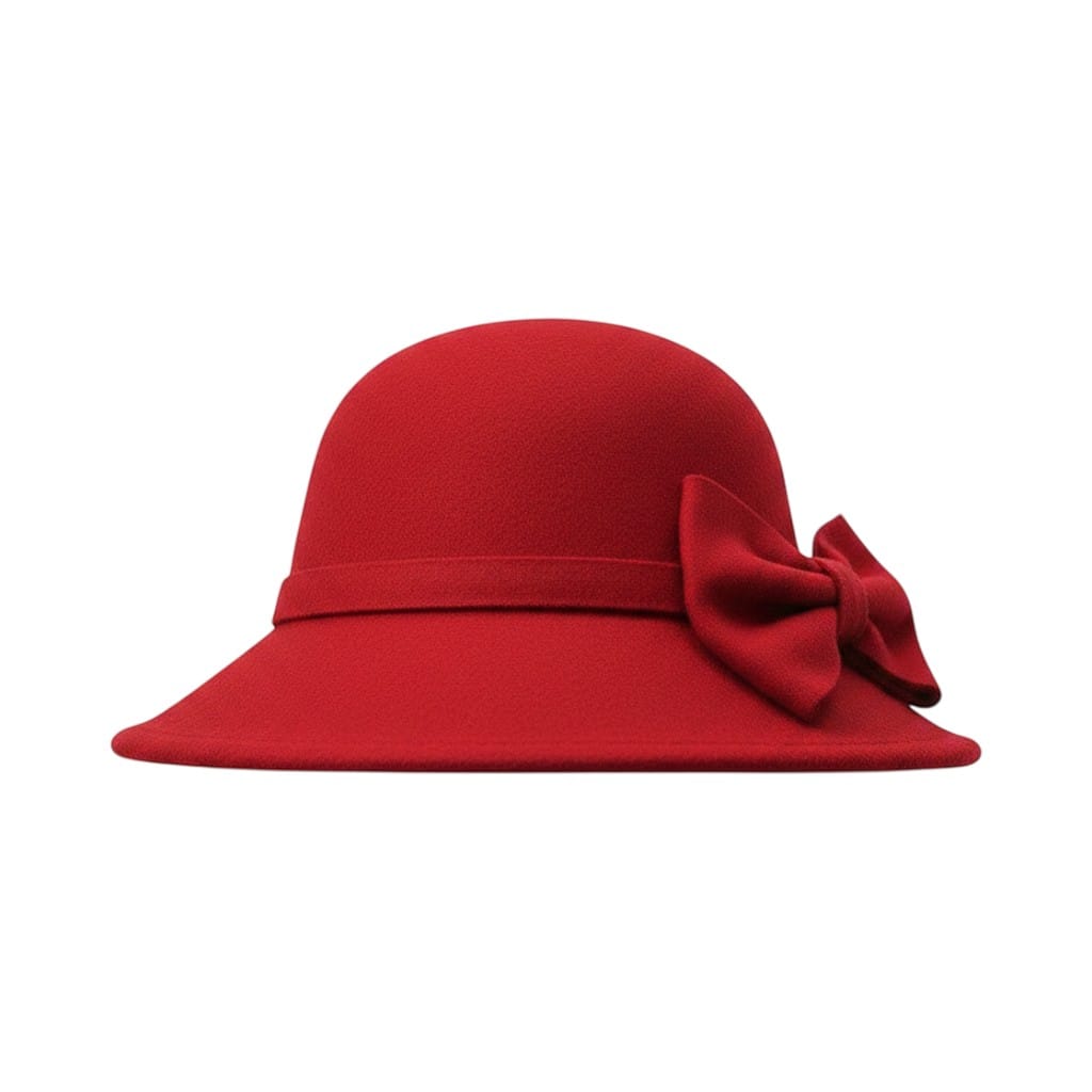 Le Comptoir du Chapeau Rouge Fedora Bowknot Feutre Femme Vintage