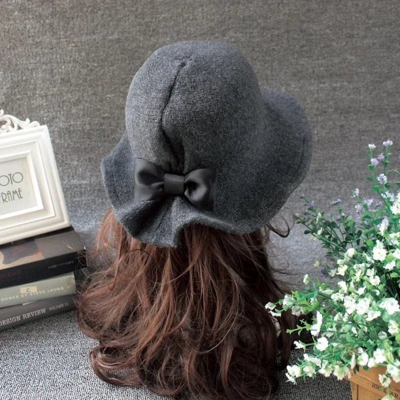 Le Comptoir du Chapeau Fedora Femme Bowler Nœud Laine Cérémonie