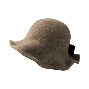 Le Comptoir du Chapeau Marron Fedora Femme Bowler Nœud Laine Cérémonie