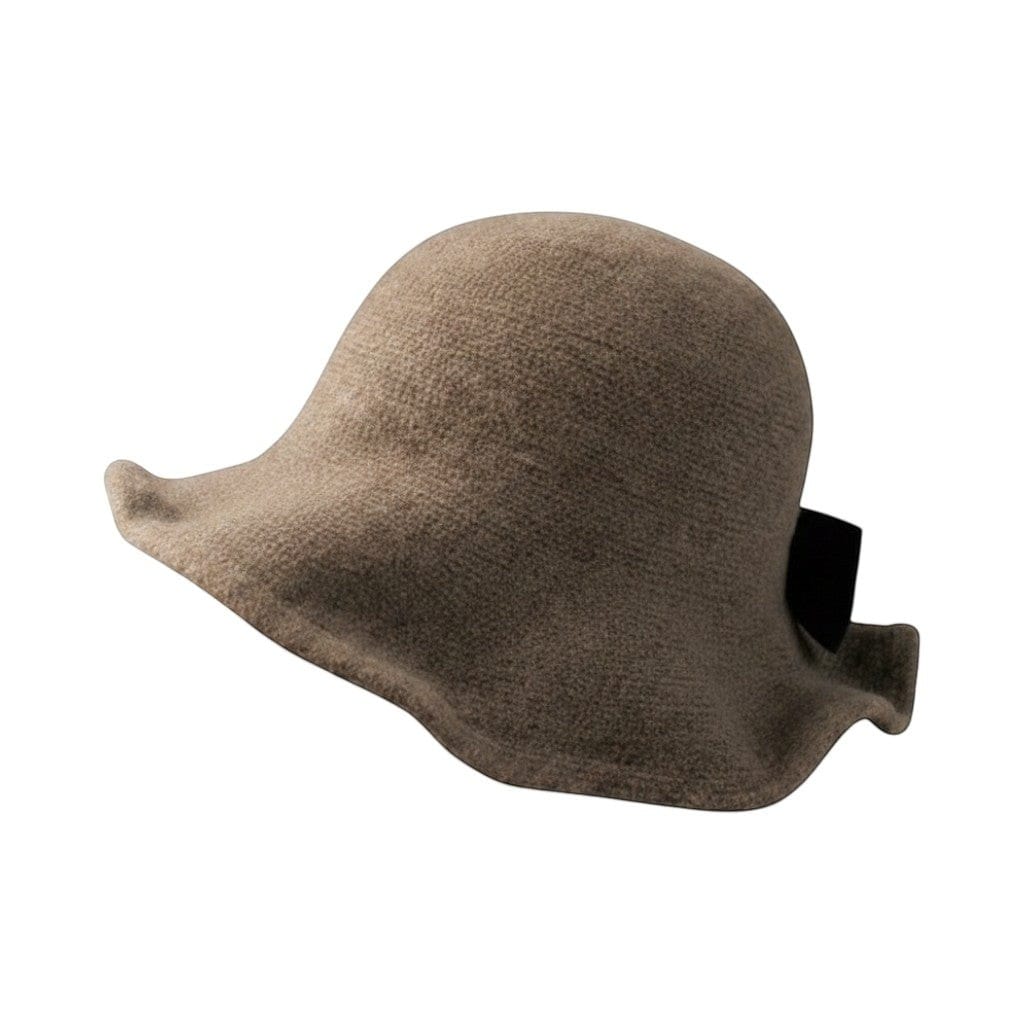 Le Comptoir du Chapeau Marron Fedora Femme Bowler Nœud Laine Cérémonie Image