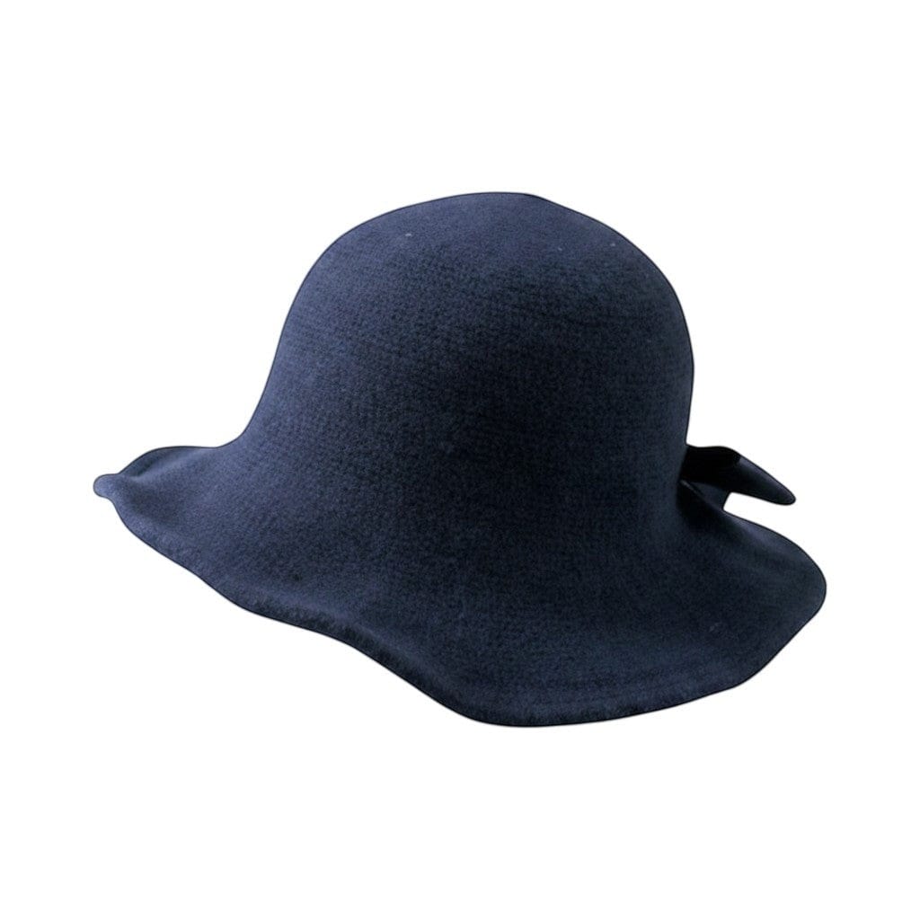 Le Comptoir du Chapeau Marine Fedora Femme Bowler Nœud Laine Cérémonie