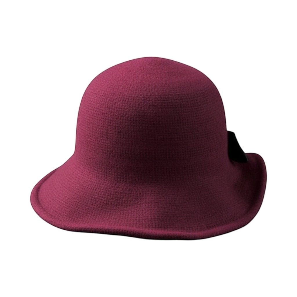 Le Comptoir du Chapeau Bordeaux Fedora Femme Bowler Nœud Laine Cérémonie