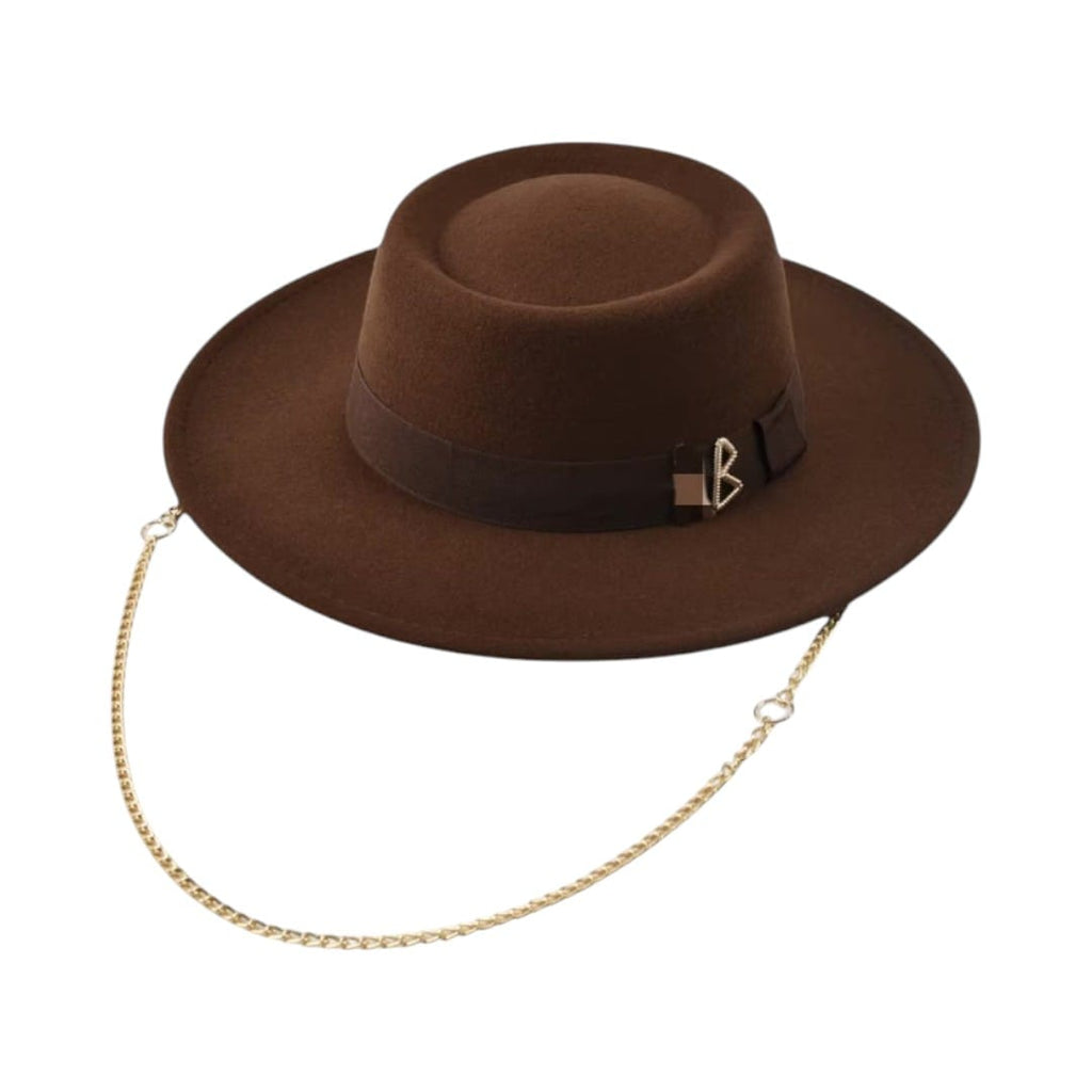 Le Comptoir du Chapeau Café / Taille unique Fedora Femme Lettre Métallique Fashion