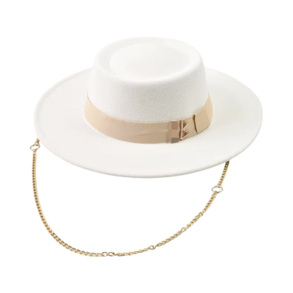 Le Comptoir du Chapeau Blanc / Taille unique Fedora Femme Lettre Métallique Fashion