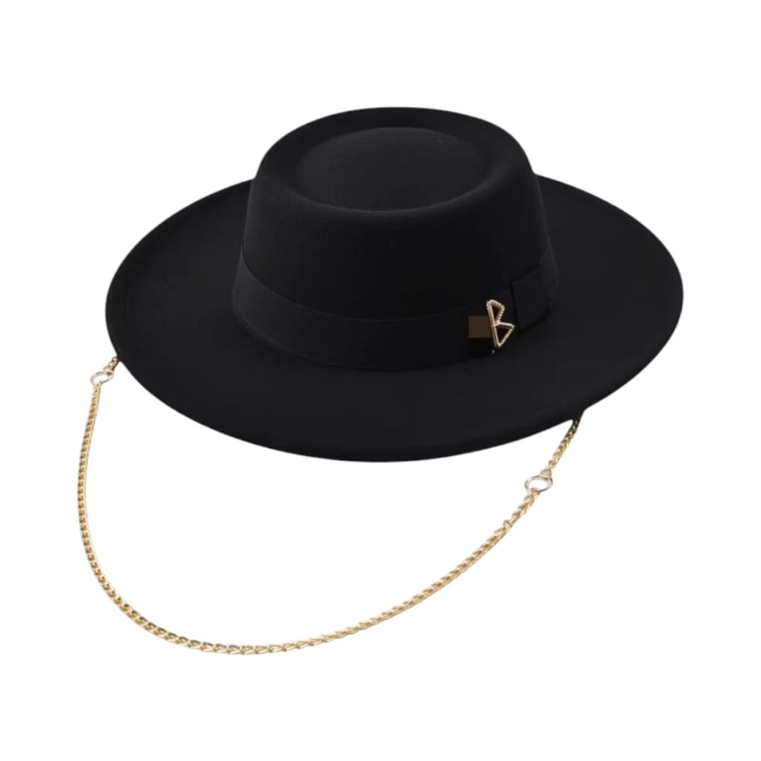 Le Comptoir du Chapeau Noir / Taille unique Fedora Femme Lettre Métallique Fashion
