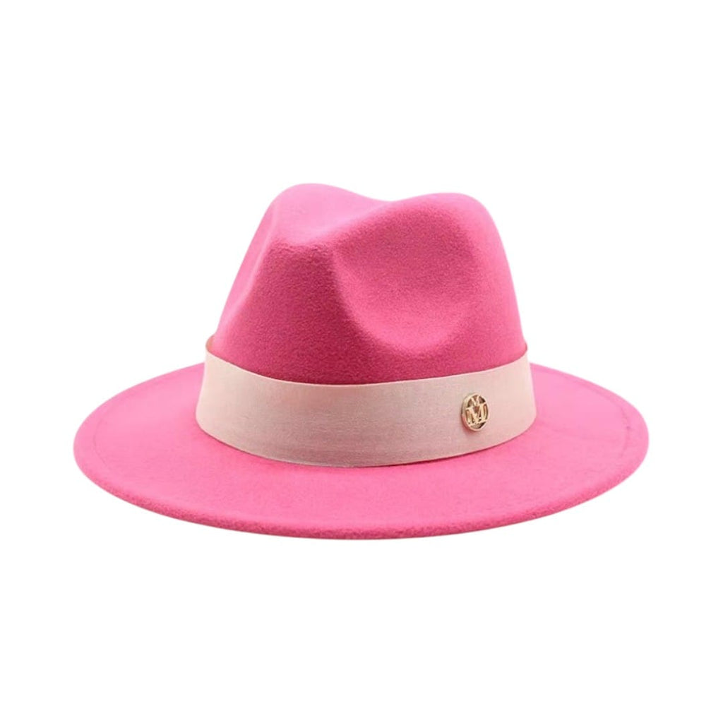 Le Comptoir du Chapeau Rose Bonbon / 56-58CM Fedora Feutre Femme Élégant Cérémonie