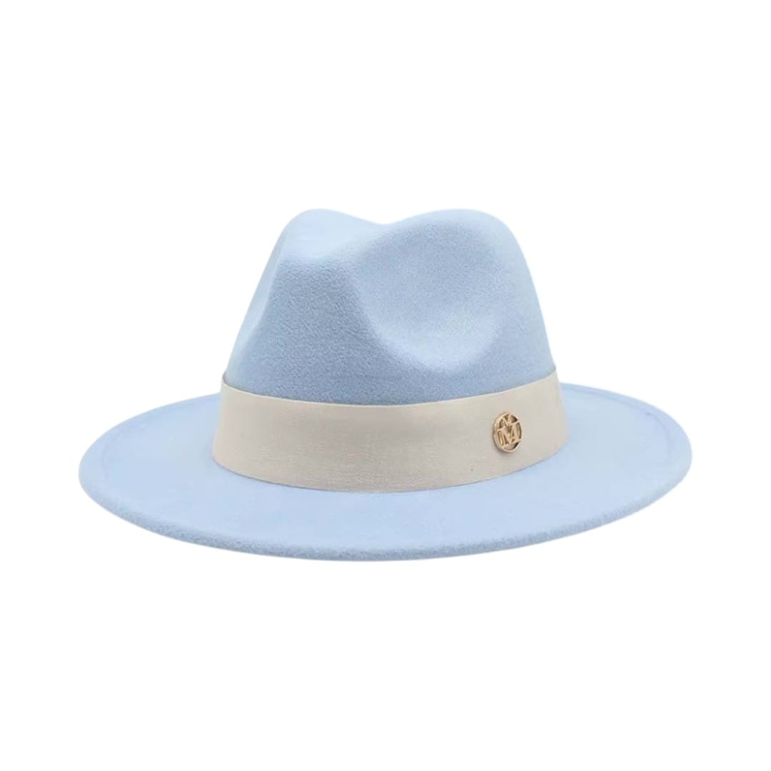 Le Comptoir du Chapeau Bleu Ciel / 56-58CM Fedora Feutre Femme Élégant Cérémonie