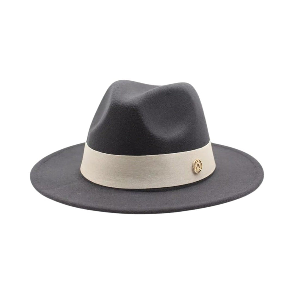 Le Comptoir du Chapeau Gris Foncé / 56-58CM Fedora Feutre Femme Élégant Cérémonie