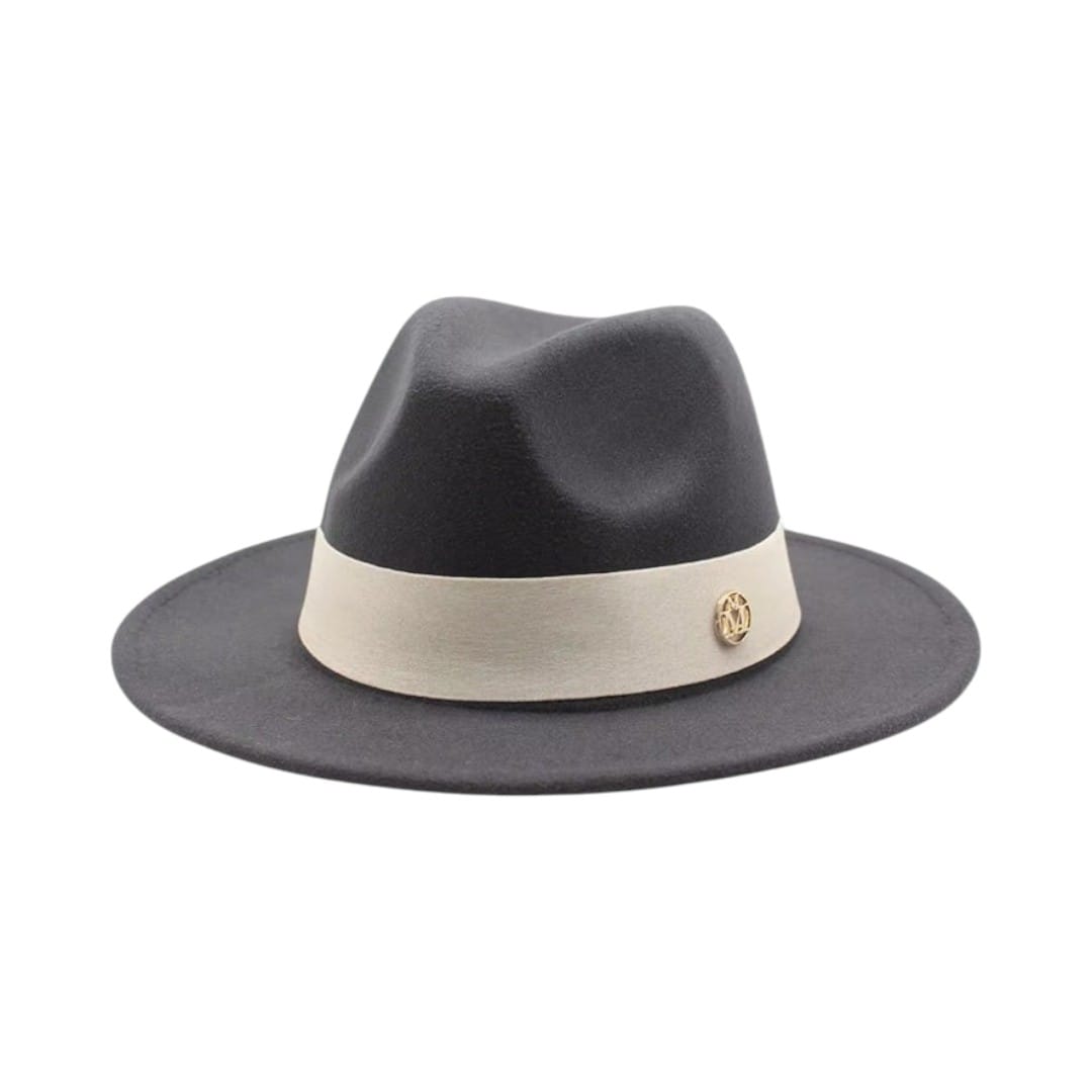 Le Comptoir du Chapeau Gris Foncé / 56-58CM Fedora Feutre Femme Élégant Cérémonie