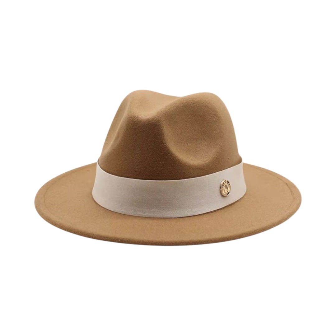 Le Comptoir du Chapeau Marron / 56-58CM Fedora Feutre Femme Élégant Cérémonie