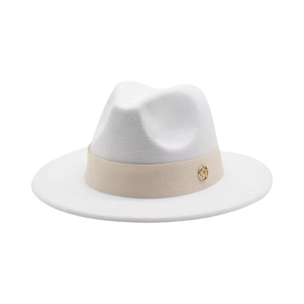 Le Comptoir du Chapeau Blanc / 56-58CM Fedora Feutre Femme Élégant Cérémonie