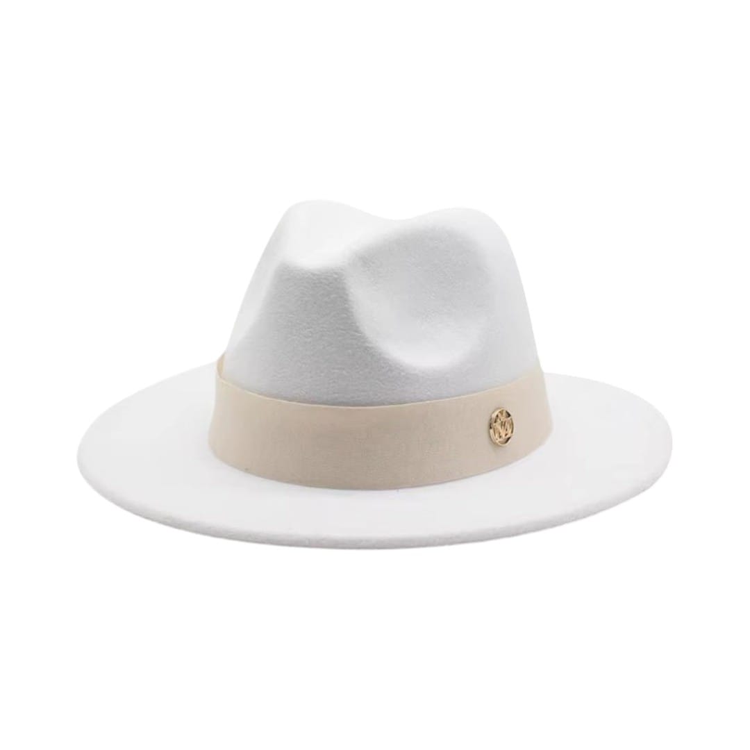 Le Comptoir du Chapeau Blanc / 56-58CM Fedora Feutre Femme Élégant Cérémonie