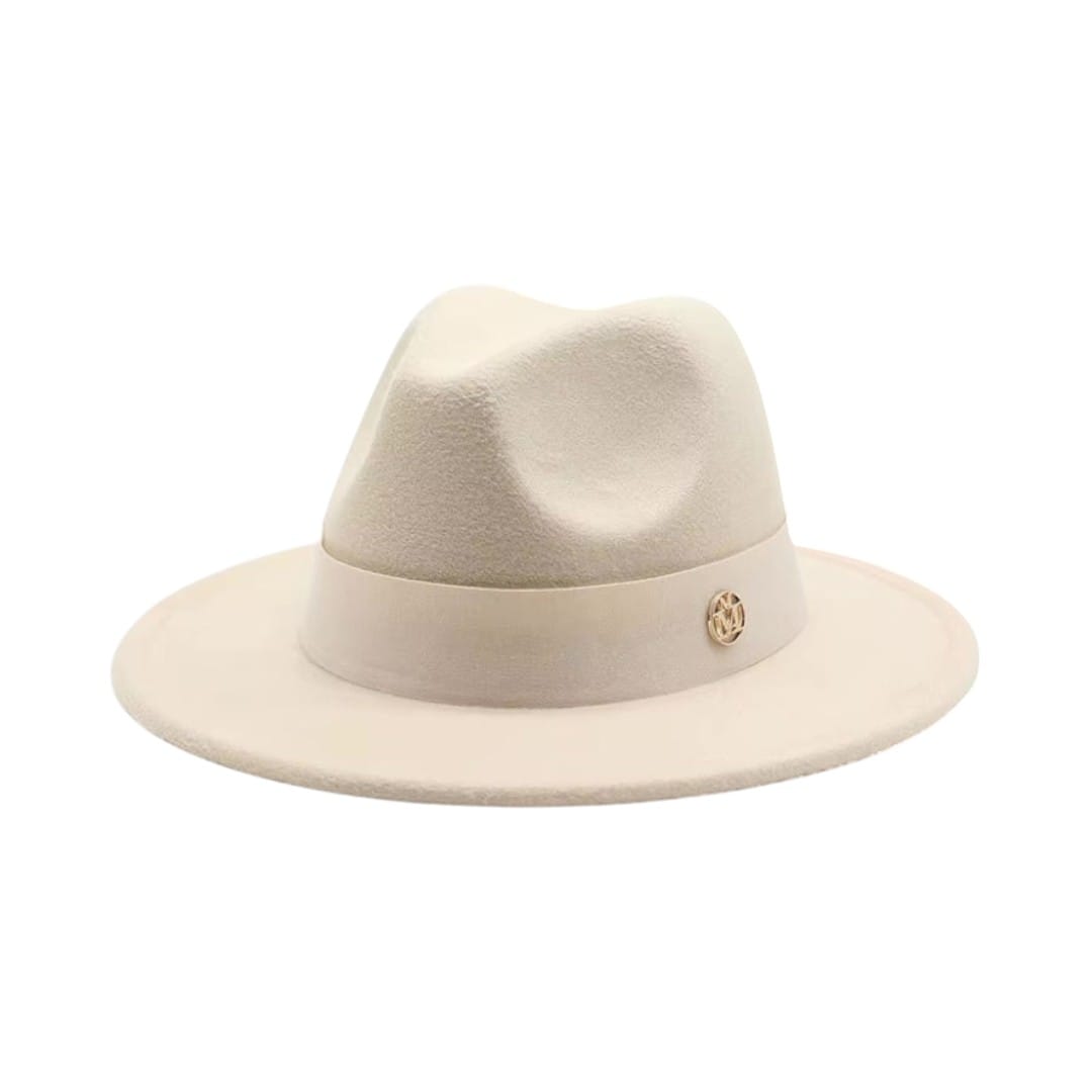 Le Comptoir du Chapeau Beige / 56-58CM Fedora Feutre Femme Élégant Cérémonie