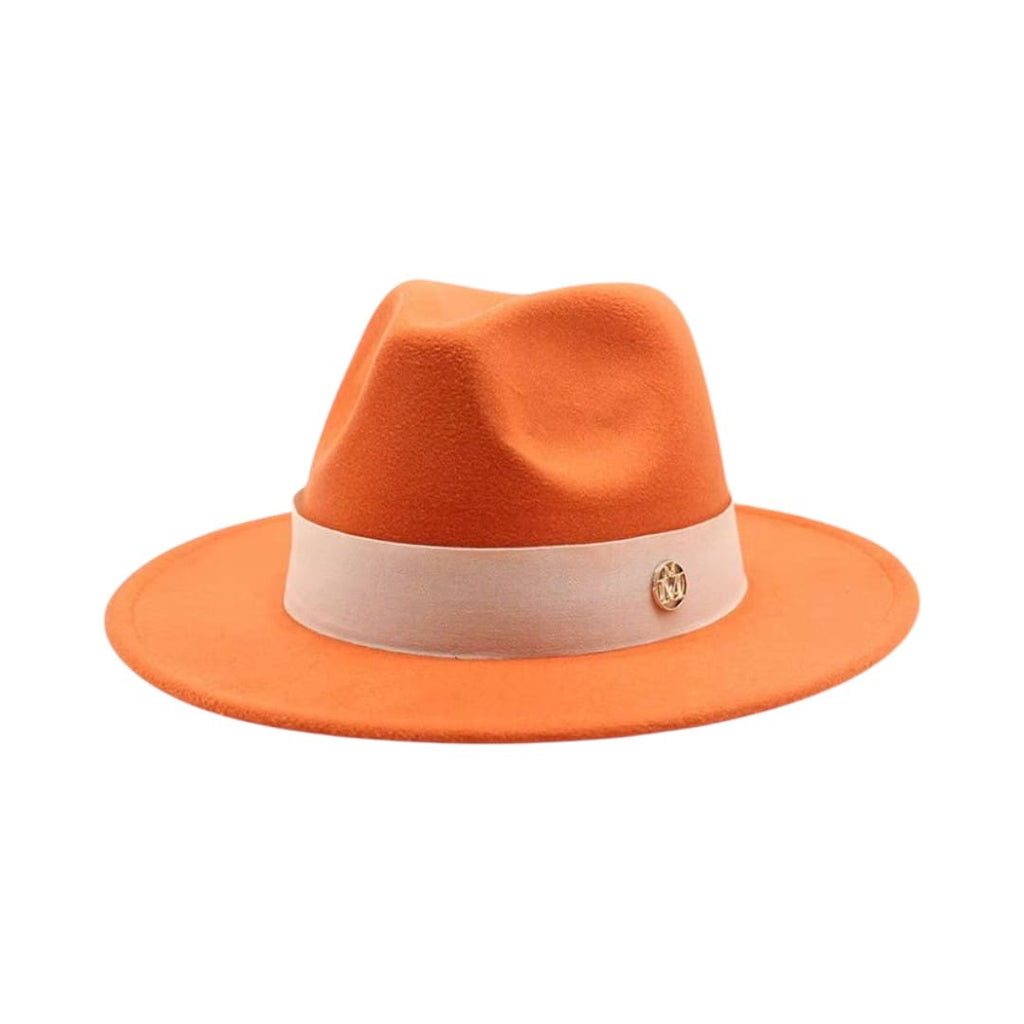 Le Comptoir du Chapeau Orange / 56-58CM Fedora Feutre Femme Élégant Cérémonie