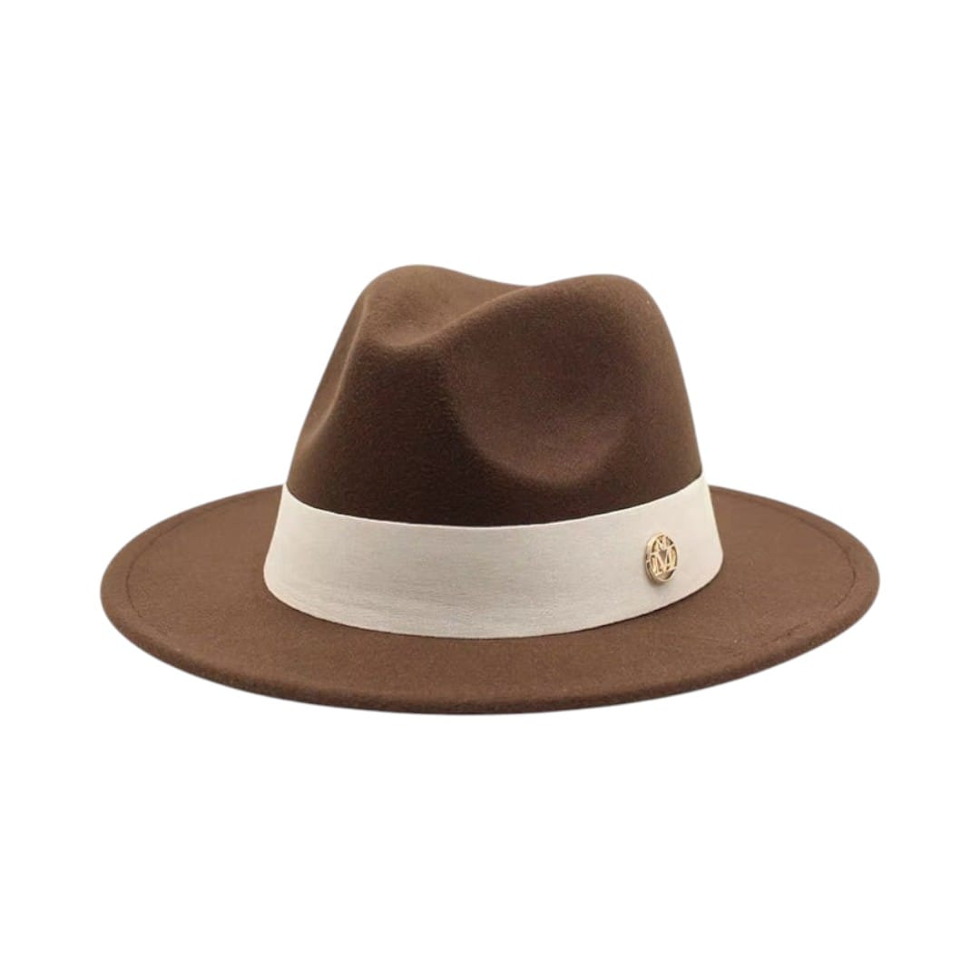 Le Comptoir du Chapeau Café / 56-58CM Fedora Feutre Femme Élégant Cérémonie