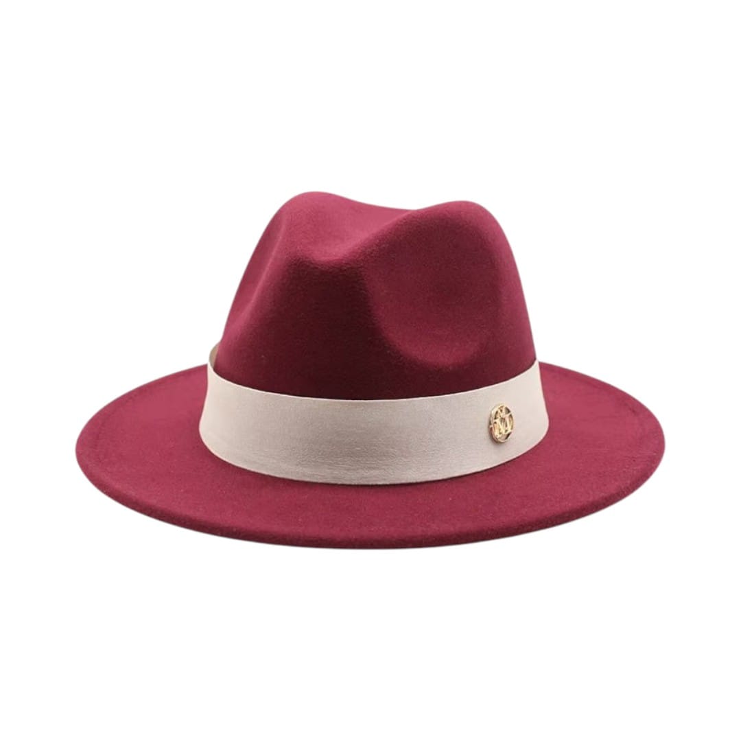 Le Comptoir du Chapeau Bordeaux / 56-58CM Fedora Feutre Femme Élégant Cérémonie