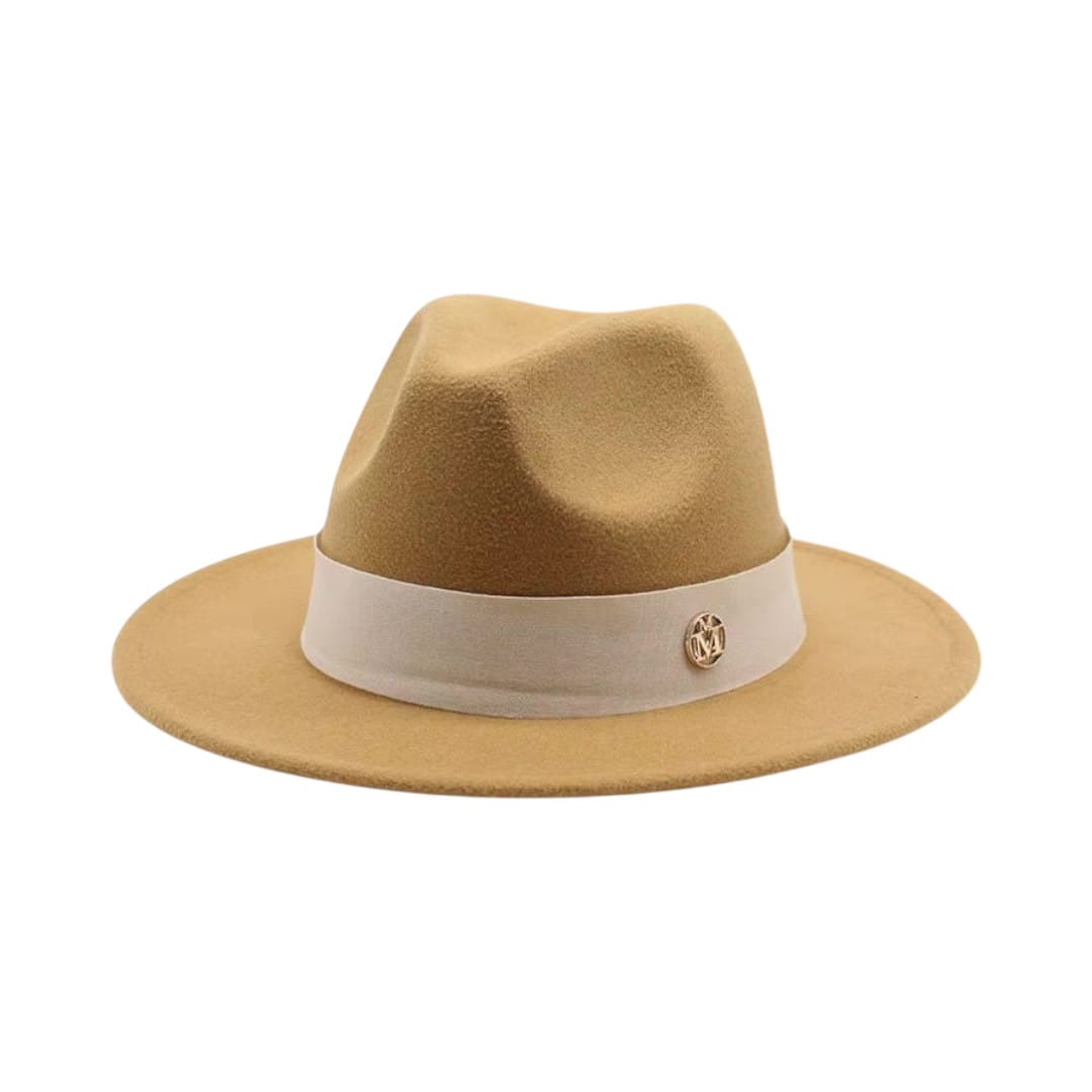 Le Comptoir du Chapeau Marron Clair / 56-58CM Fedora Feutre Femme Élégant Cérémonie Image