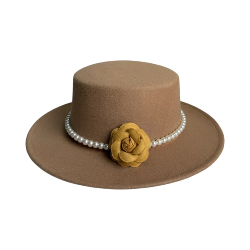 Le Comptoir du Chapeau Marron / 56 - 58cm Fedora Feutre Femme Large Bord 10cm