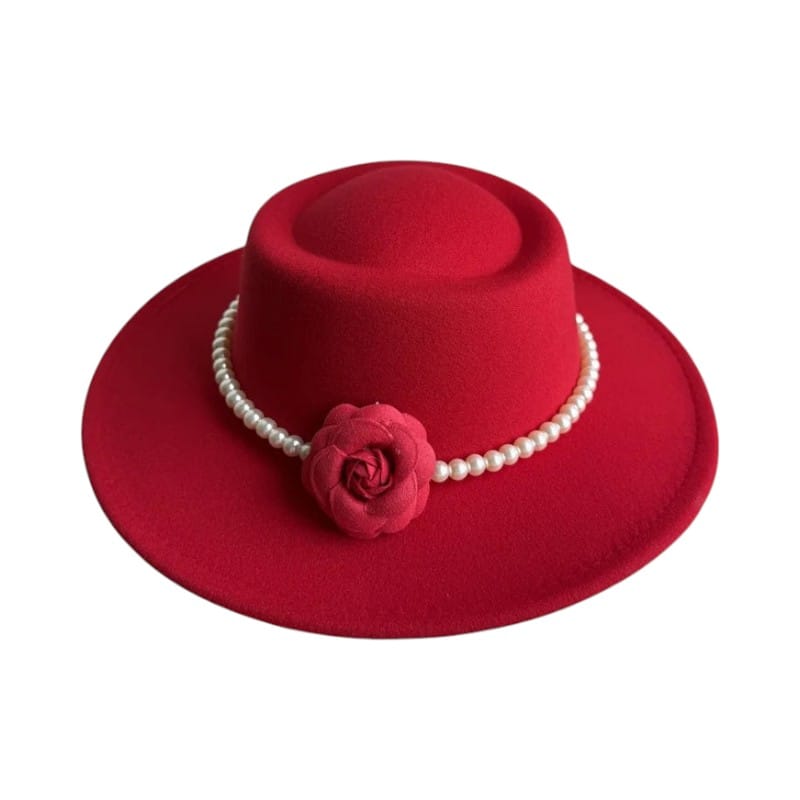 Le Comptoir du Chapeau Rouge / 56 - 58cm Fedora Feutre Femme Large Bord 10cm
