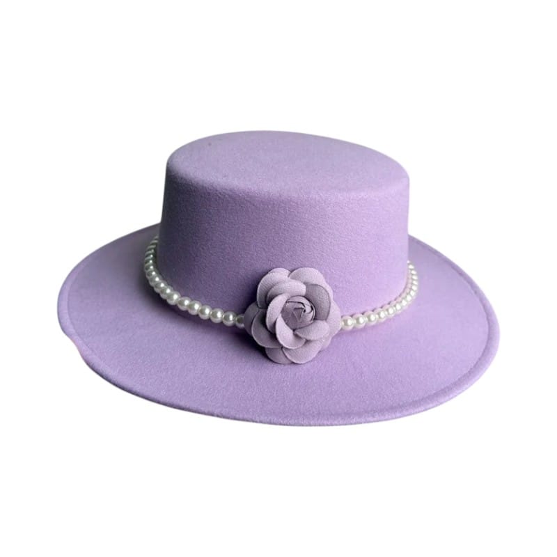 Le Comptoir du Chapeau Violet Clair / 56 - 58cm Fedora Feutre Femme Large Bord 10cm
