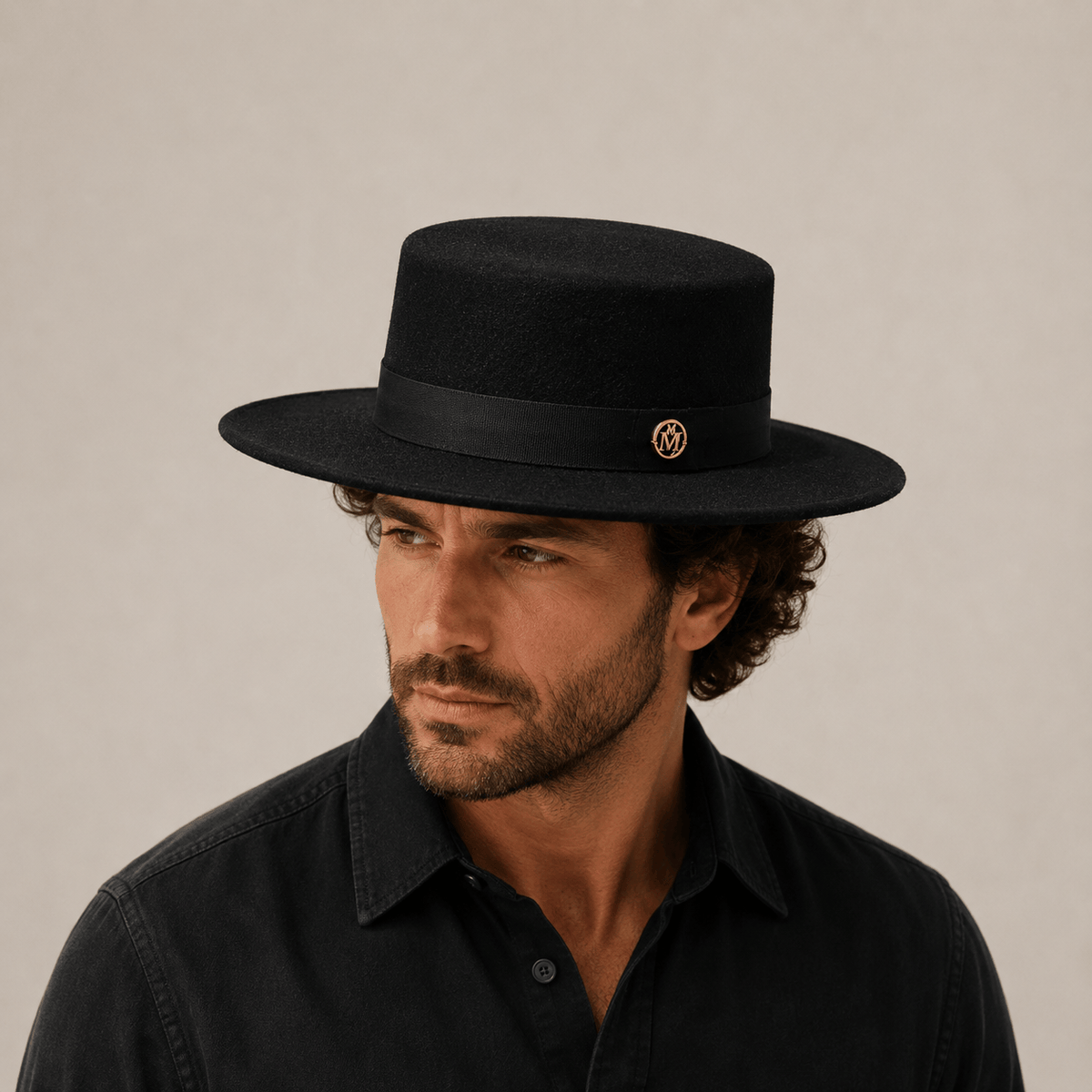 Le Comptoir du Chapeau Fedora Feutre Flat Top Grand Bord