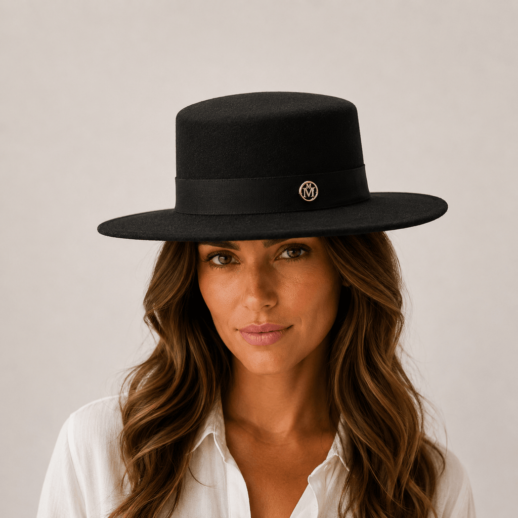 Le Comptoir du Chapeau Fedora Feutre Flat Top Grand Bord