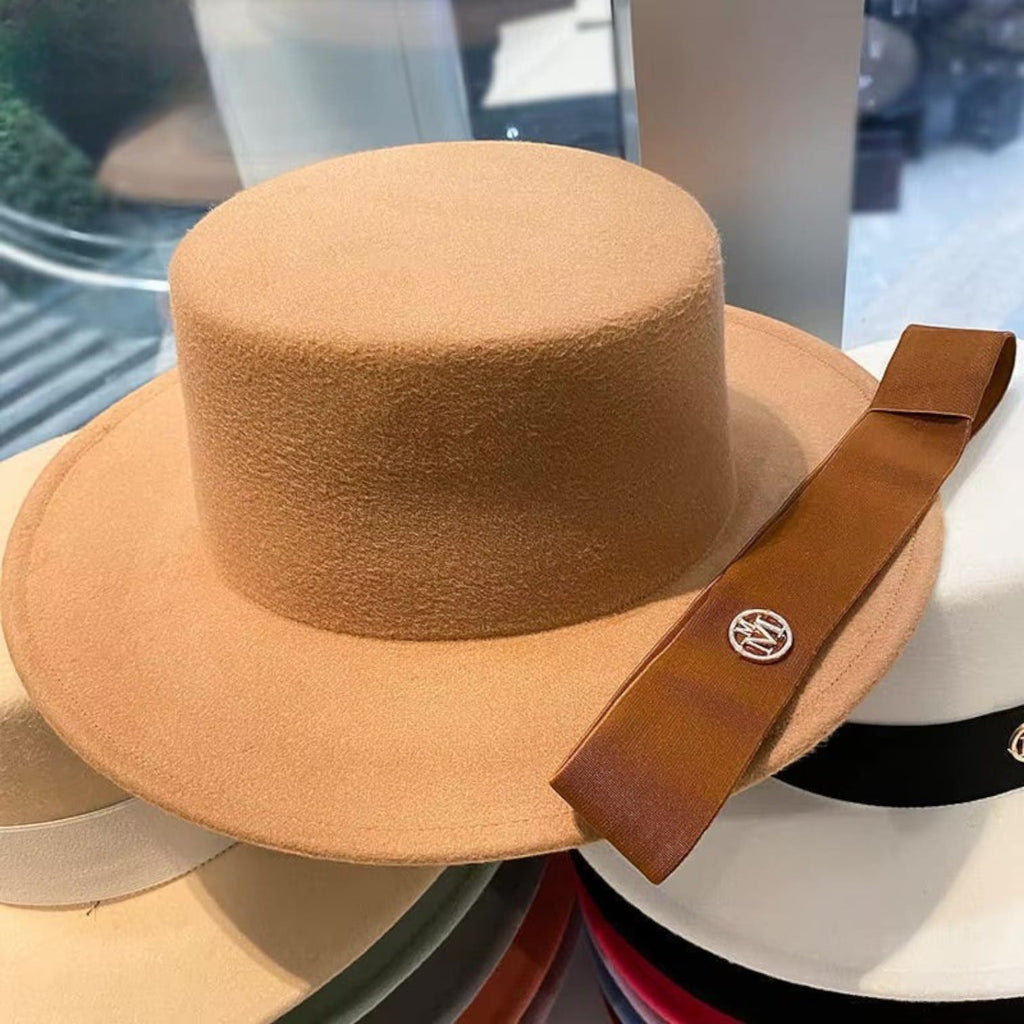 Le Comptoir du Chapeau Fedora Feutre Flat Top Grand Bord