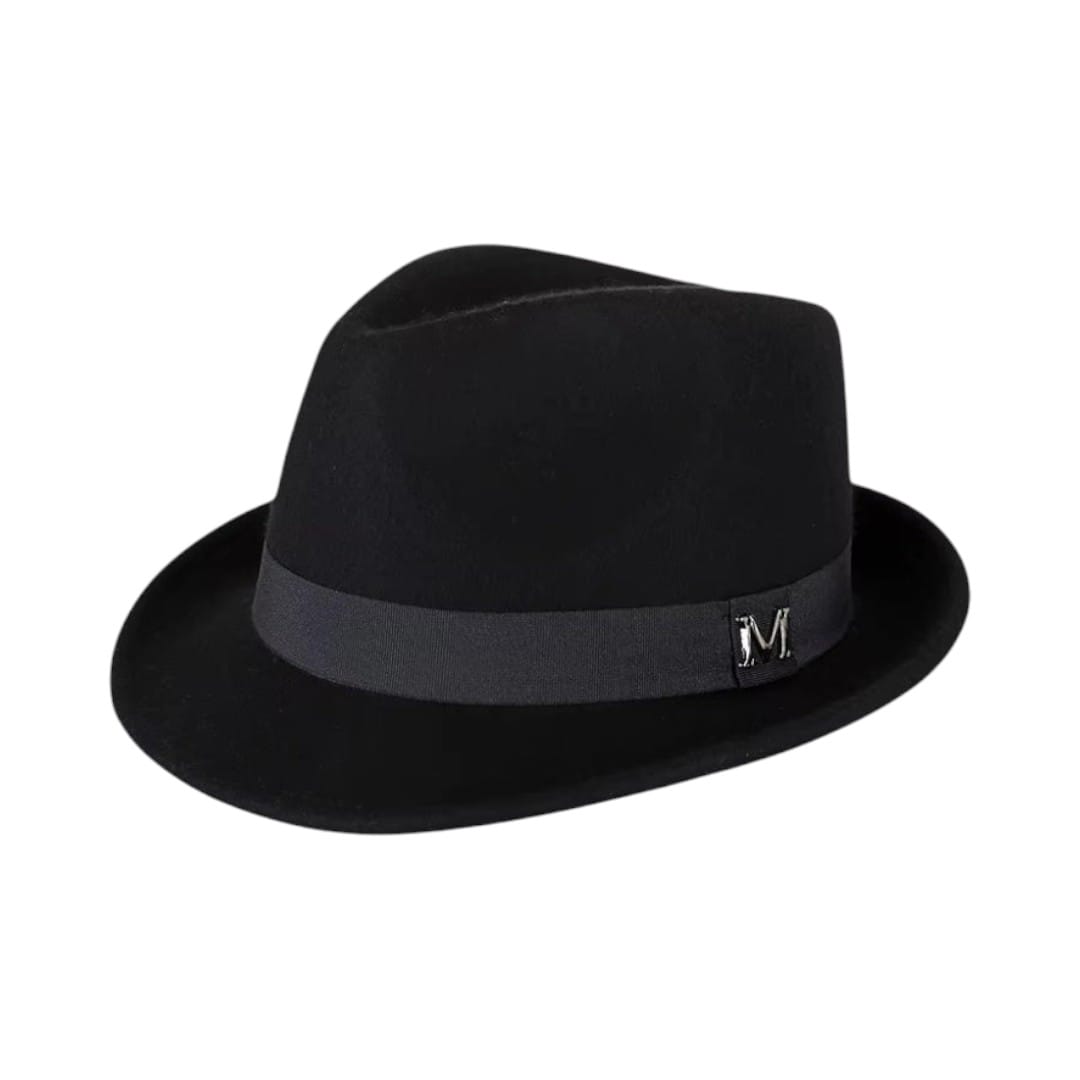 Le Comptoir du Chapeau Noir Fedora Feutre Jazz Bord Étroit Gentleman