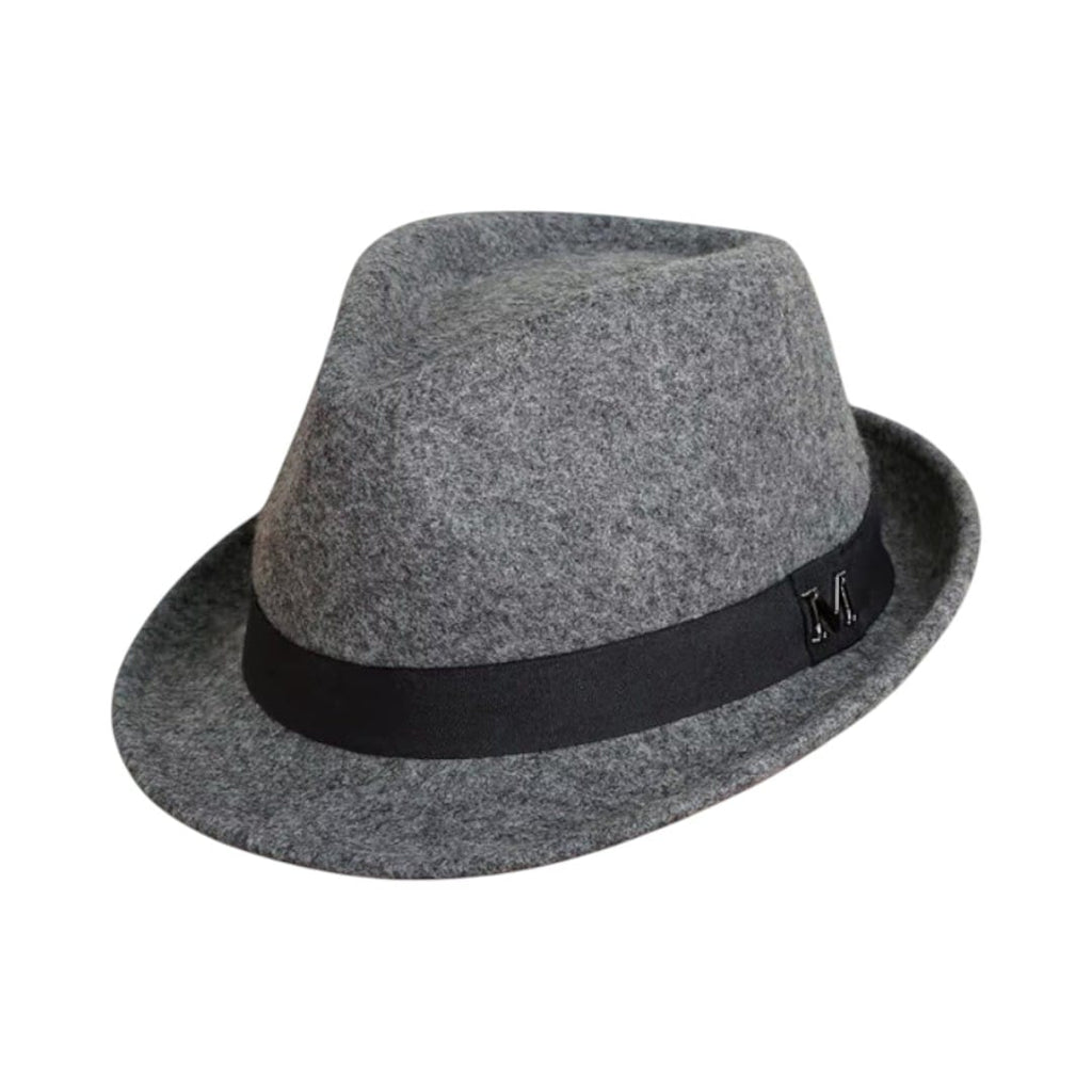 Le Comptoir du Chapeau Gris Foncé Fedora Feutre Jazz Bord Étroit Gentleman