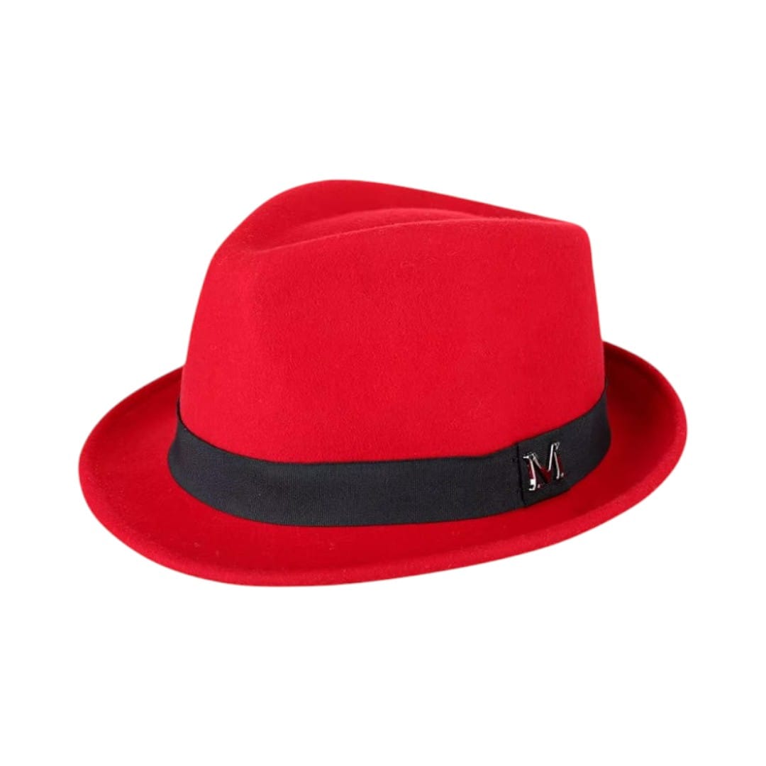 Le Comptoir du Chapeau Rouge Fedora Feutre Jazz Bord Étroit Gentleman