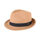 Le Comptoir du Chapeau Marron Clair Fedora Feutre Jazz Bord Étroit Gentleman