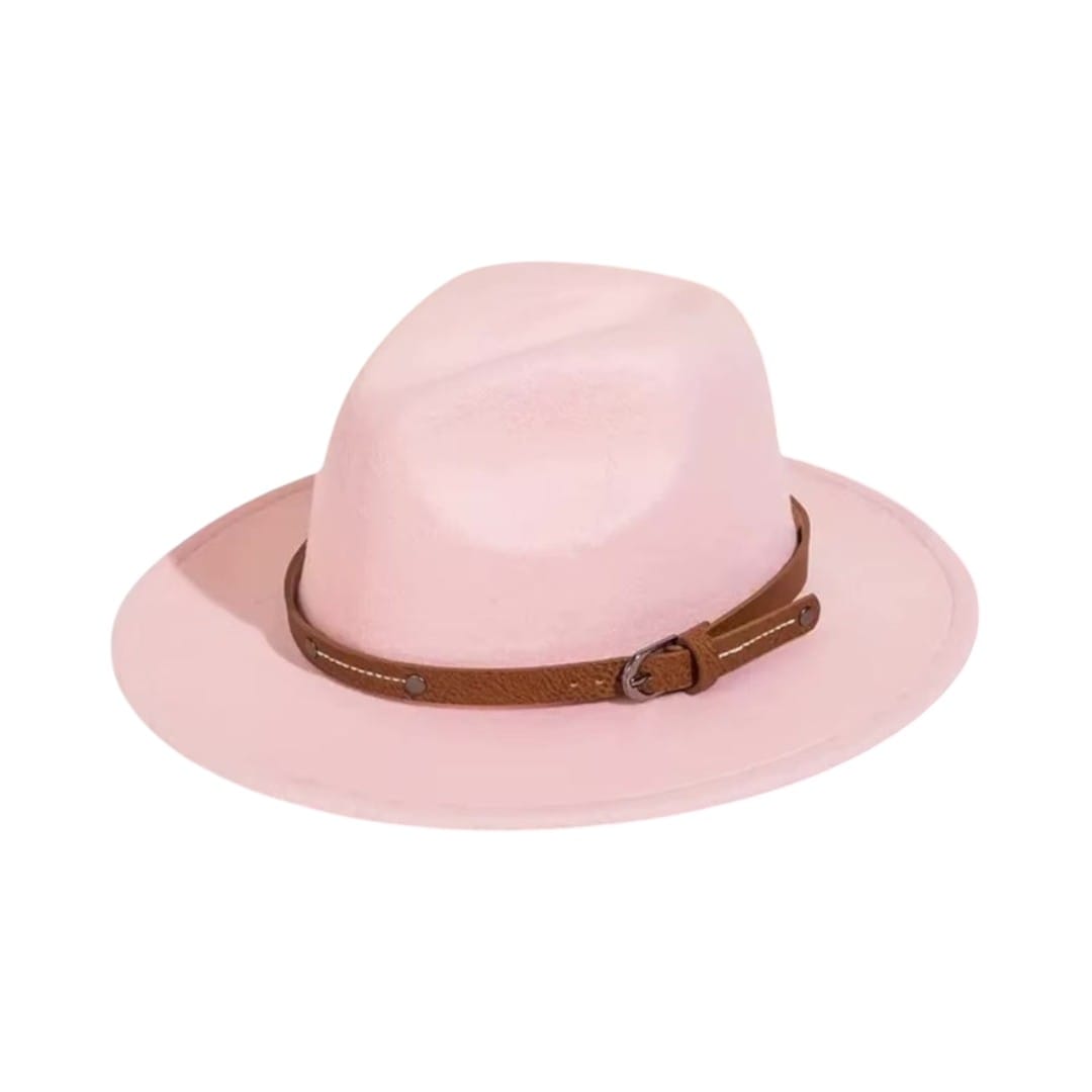 Le Comptoir du Chapeau Rose Fedora Feutre Laine Large Bord