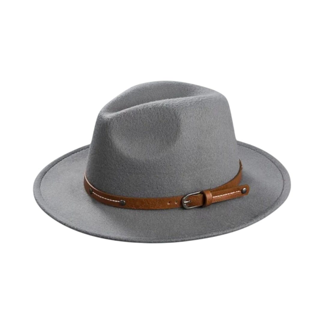 Le Comptoir du Chapeau Gris Fedora Feutre Laine Large Bord