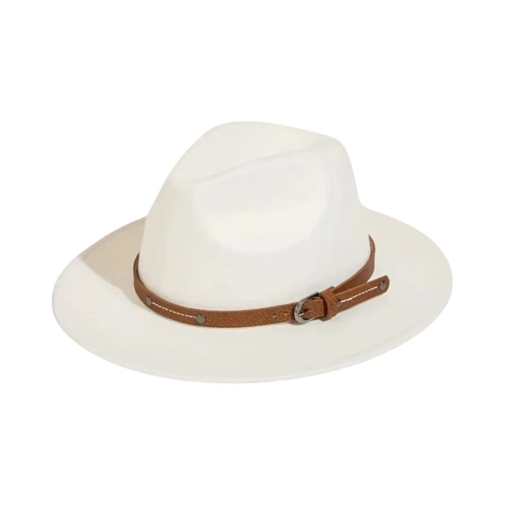 Le Comptoir du Chapeau Beige Fedora Feutre Laine Large Bord