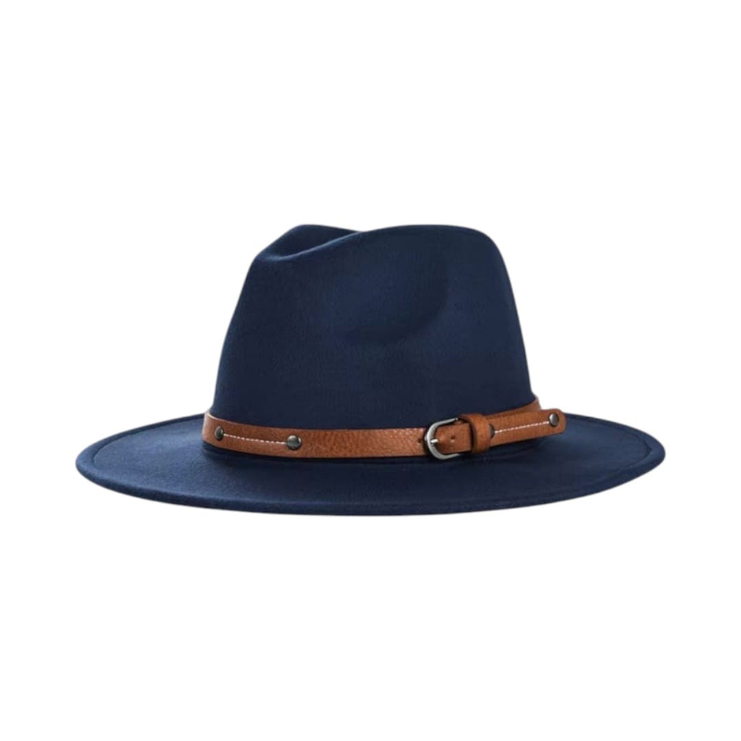 Le Comptoir du Chapeau Marine Fedora Feutre Laine Large Bord