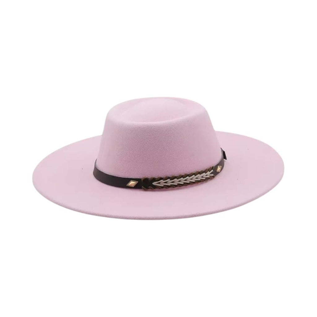 Le Comptoir du Chapeau Rose / 56-58CM Fedora Feutre Large Bord Style Britannique Femme