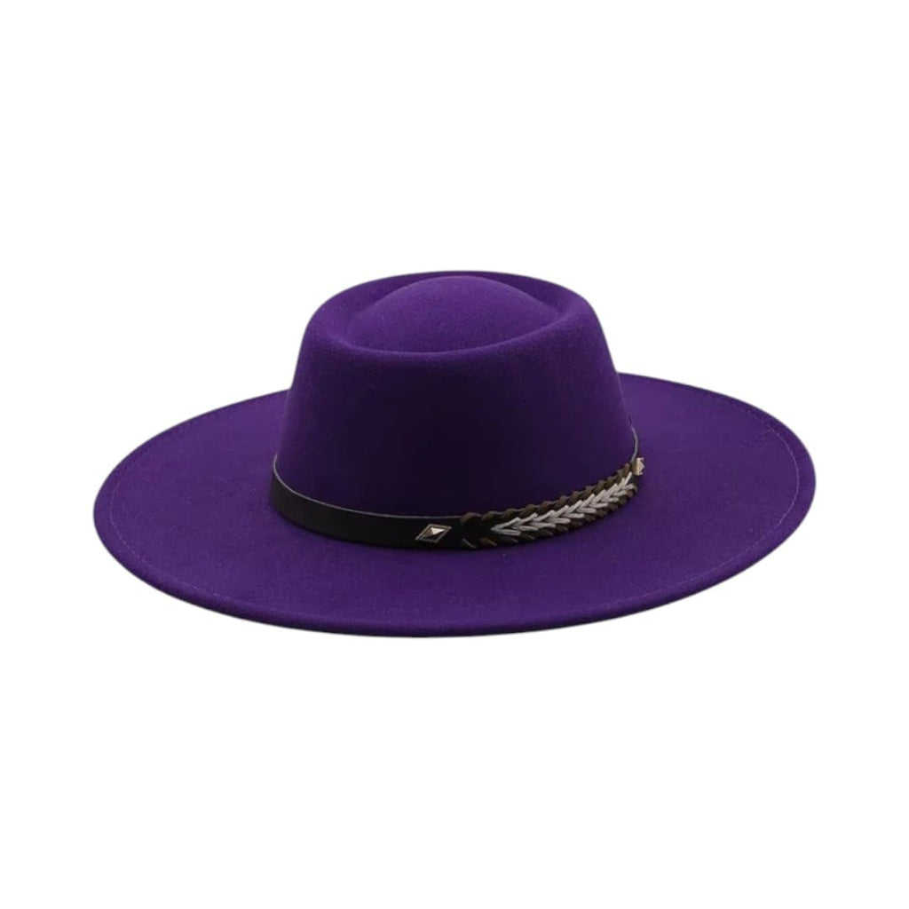 Le Comptoir du Chapeau Violet / 56-58CM Fedora Feutre Large Bord Style Britannique Femme