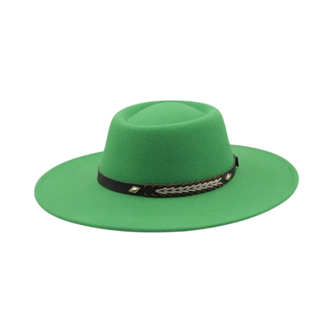 Le Comptoir du Chapeau Vert / 56-58CM Fedora Feutre Large Bord Style Britannique Femme