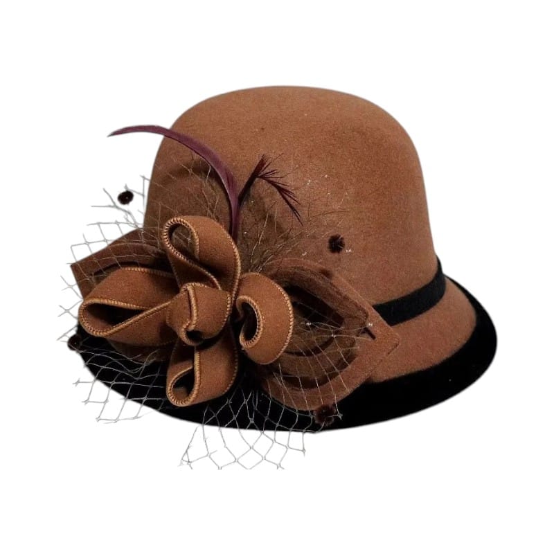 Le Comptoir du Chapeau Marron / Taille unique Fedora Feutre Ruban Nœud Femme