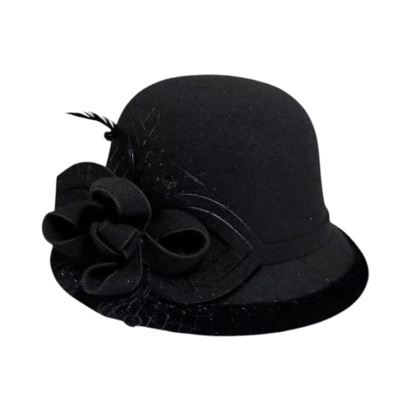 Le Comptoir du Chapeau Noir / Taille unique Fedora Feutre Ruban Nœud Femme