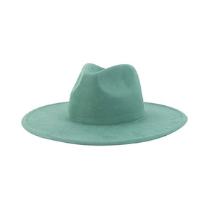 Le Comptoir du Chapeau Vert / 56-58 cm Fedora Jazz Bord Large 9.5cm Suède Luxe