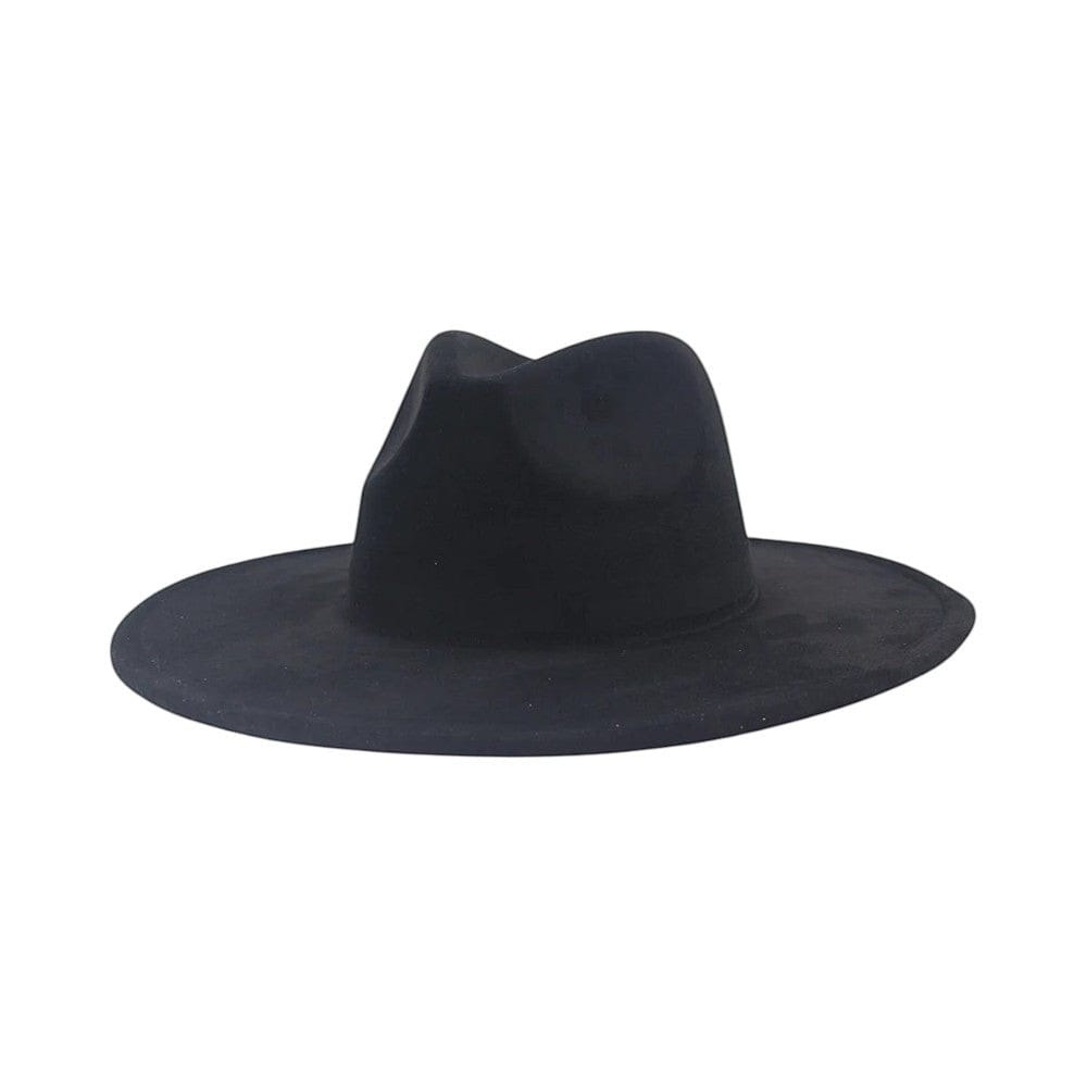 Le Comptoir du Chapeau Noir / 56-58 cm Fedora Jazz Bord Large 9.5cm Suède Luxe