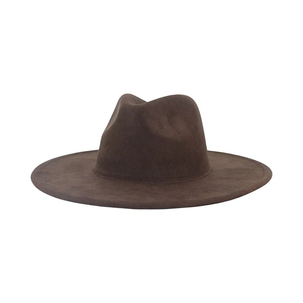 Le Comptoir du Chapeau Café / 56-58 cm Fedora Jazz Bord Large 9.5cm Suède Luxe