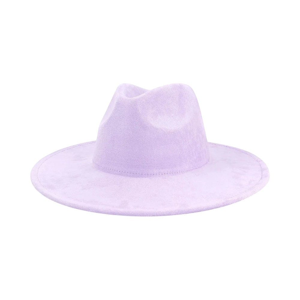 Le Comptoir du Chapeau Violet Clair / 56-58 cm Fedora Jazz Bord Large 9.5cm Suède Luxe